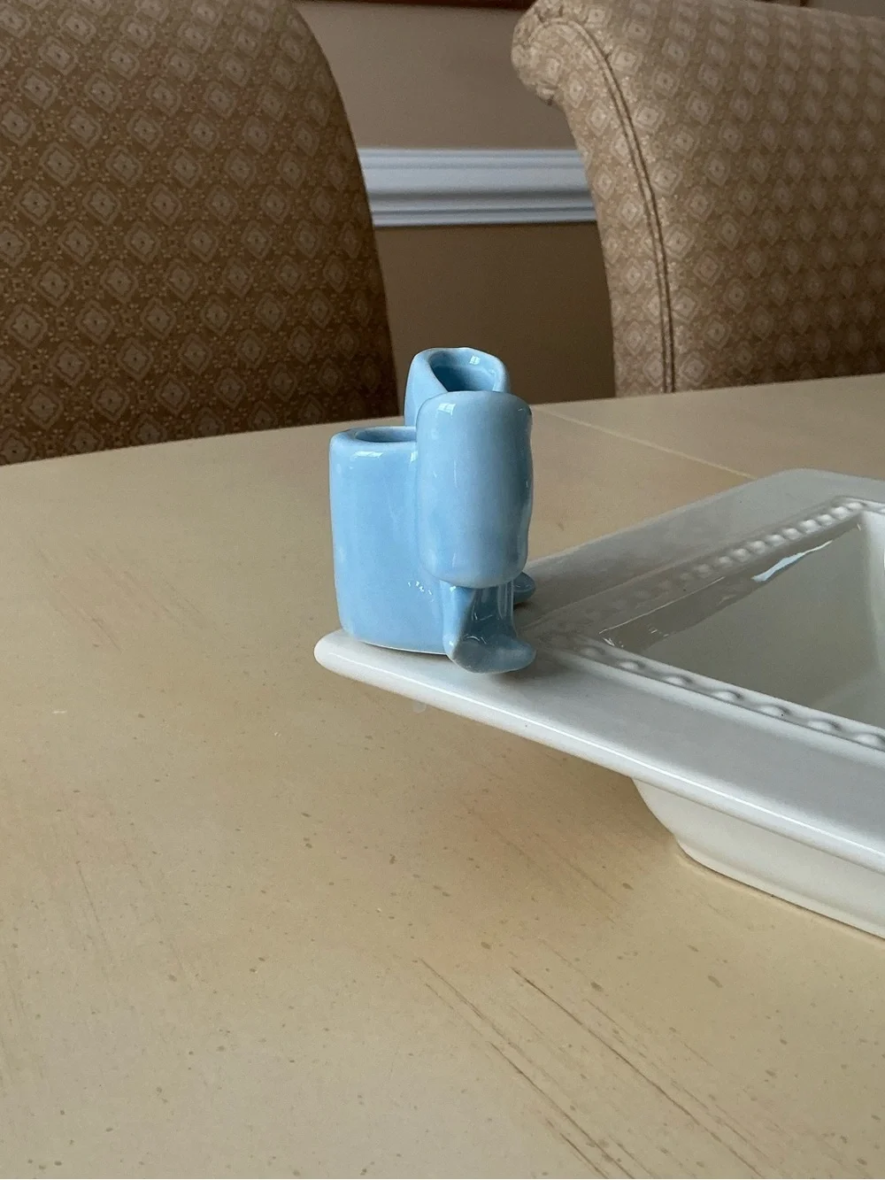 Blue Bow Mini Mug Toothpick Holder Platter Decoration + Bonus 🎀